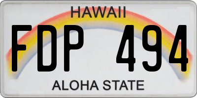 HI license plate FDP494