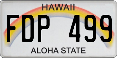HI license plate FDP499