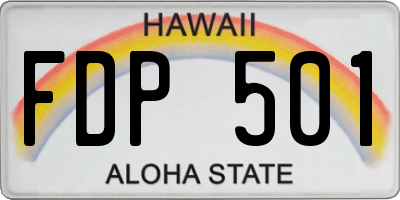 HI license plate FDP501