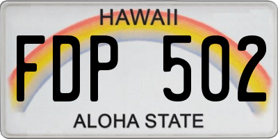 HI license plate FDP502