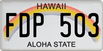HI license plate FDP503