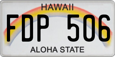 HI license plate FDP506