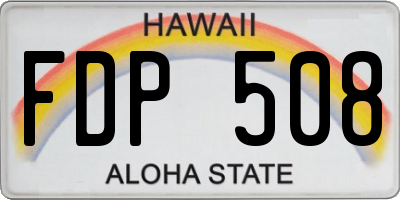 HI license plate FDP508