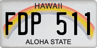 HI license plate FDP511