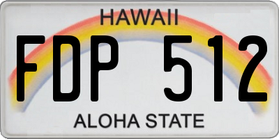 HI license plate FDP512