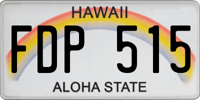 HI license plate FDP515