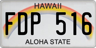 HI license plate FDP516