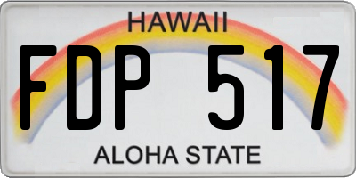 HI license plate FDP517