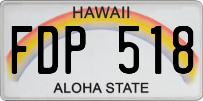HI license plate FDP518