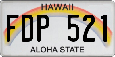 HI license plate FDP521