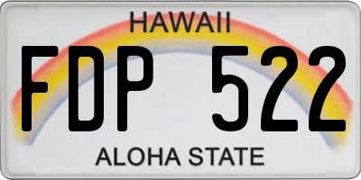 HI license plate FDP522