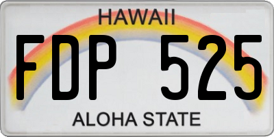 HI license plate FDP525