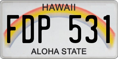 HI license plate FDP531