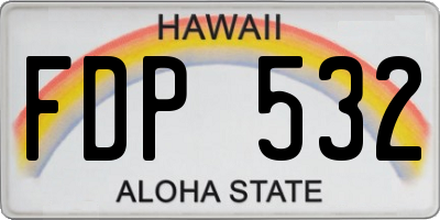 HI license plate FDP532