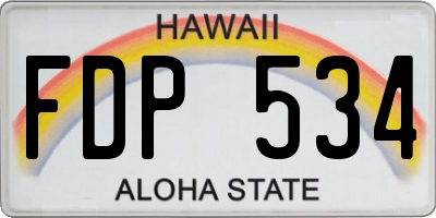 HI license plate FDP534