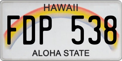 HI license plate FDP538