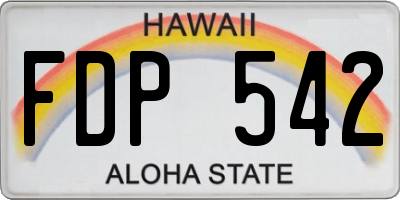 HI license plate FDP542