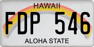 HI license plate FDP546