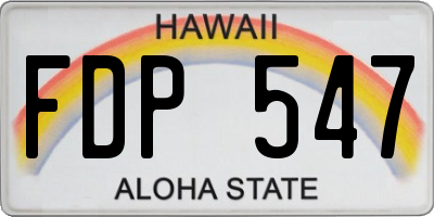 HI license plate FDP547