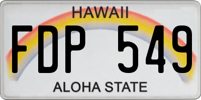 HI license plate FDP549