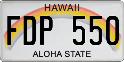 HI license plate FDP550