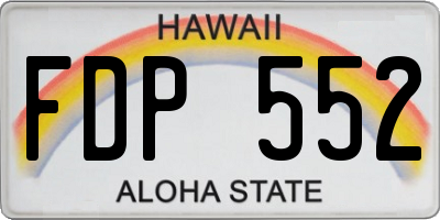 HI license plate FDP552