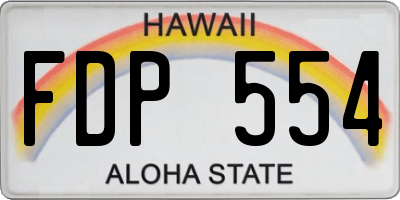 HI license plate FDP554