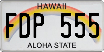 HI license plate FDP555