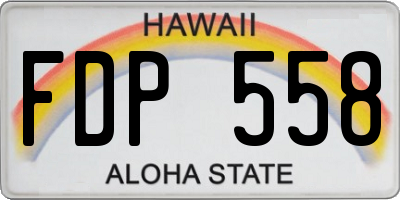 HI license plate FDP558
