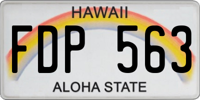 HI license plate FDP563