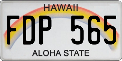 HI license plate FDP565