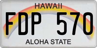 HI license plate FDP570