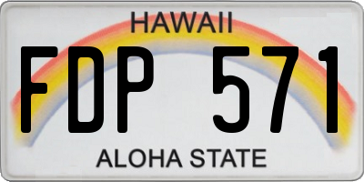 HI license plate FDP571