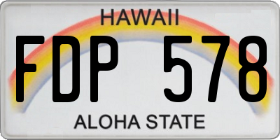 HI license plate FDP578