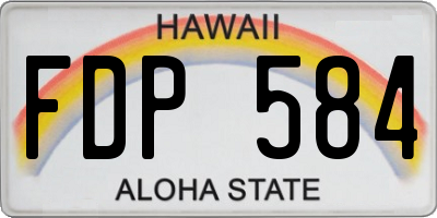 HI license plate FDP584
