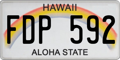 HI license plate FDP592