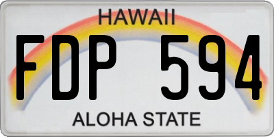 HI license plate FDP594