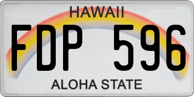 HI license plate FDP596
