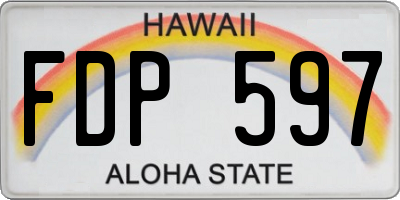 HI license plate FDP597