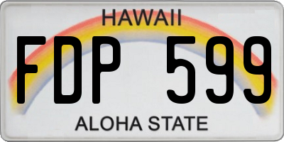 HI license plate FDP599