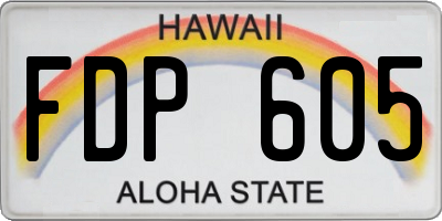 HI license plate FDP605