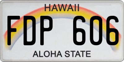 HI license plate FDP606