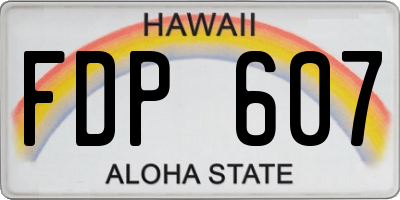 HI license plate FDP607