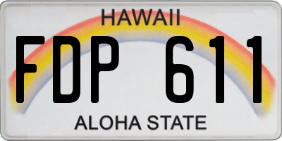 HI license plate FDP611