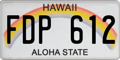 HI license plate FDP612
