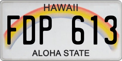 HI license plate FDP613