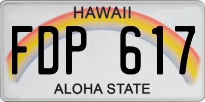 HI license plate FDP617