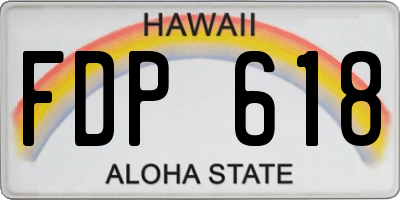 HI license plate FDP618