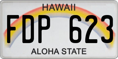 HI license plate FDP623