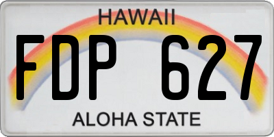 HI license plate FDP627